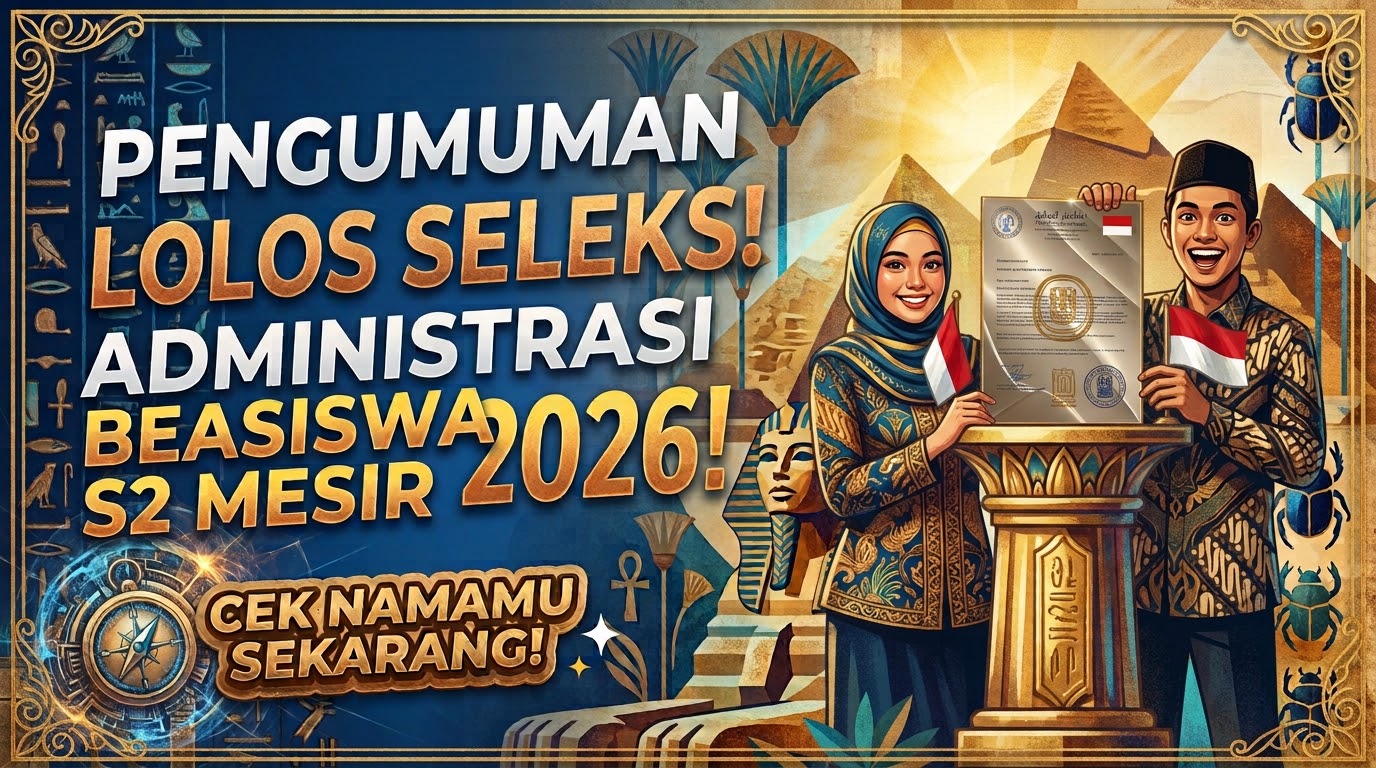 PENGUMUMAN HASIL VERIFIKASI ADMINISTRASI PENDAFTAR CALON MAHASISWA PROGRAM  BEASISWA MAGISTER (S2) UNIVERSITAS AL-AZHAR MESIR  TAHUN AKADEMIK 2026/2027